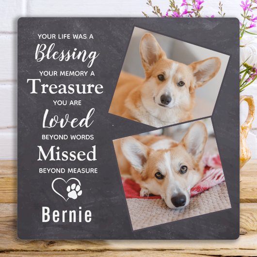 ペットの死を記念したペットパーソナライズされた写真 フォトプラーク