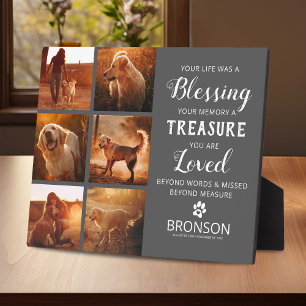 ペットの死 - 犬のメモリアル写真コラージュ フォトプラーク