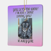 ペットの無条件の愛へのトリビュート 1枚の写真 セラミックオーナメント (左)