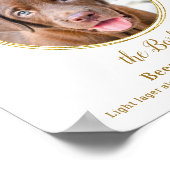 ペットの特別ドリンク エレガント ゴールド 結婚式 フォト ポスター (角)