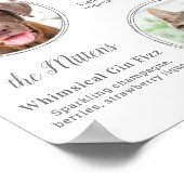 ペットの特別ドリンク エレガント シルバー 結婚式 フォト ポスター (角)