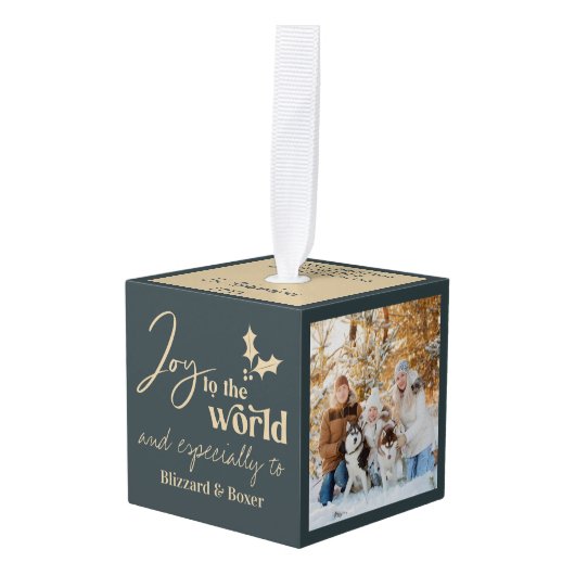 ペットの犬が喜ぶWord 3フォトキューブオーナメント キューブオーナメント (正面アングル)