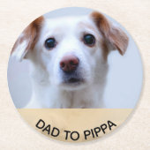 ペットの犬の写真を作パーソナライズされたる ラウンドペーパーコースター (正面)