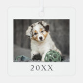 ペットの犬の写真　クリスマス メタルオーナメント (裏面)