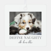 ペットの犬の写真　クリスマス メタルオーナメント (正面)