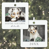 ペットの犬の写真　クリスマス メタルオーナメント