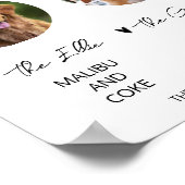 ペットの犬の写真 シグネチャードリンク モダンな結婚式のメニュー ポスター (角)