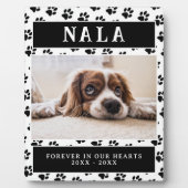 ペットの犬の写真 足跡 追悼 ペットの死を記念する フォトプラーク (正面)