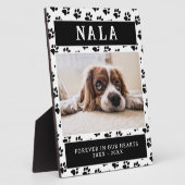 ペットの犬の写真 足跡 追悼 ペットの死を記念する フォトプラーク (側面)