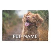 ペットの犬の名前と写真2枚入りカスタムデザイン 枕カバー (裏面)