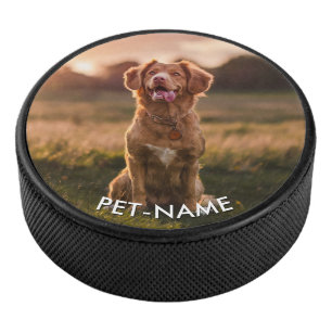 ペットの犬の名前の写真入りカスタムグッズ アイスホッケーパック