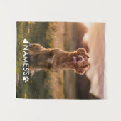 ペットの犬の名前の写真入りカスタムグッズ タペストリー (正面(横))