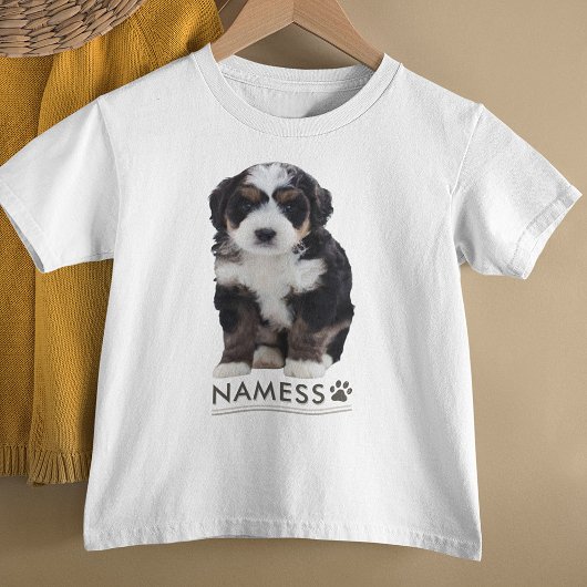 ペットの犬の名前の写真入りカスタムグッズ トドラーTシャツ