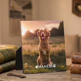ペットの犬の名前の写真入りカスタムグッズ フォトプラーク