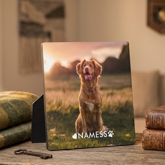 ペットの犬の名前の写真入りカスタムグッズ フォトプラーク