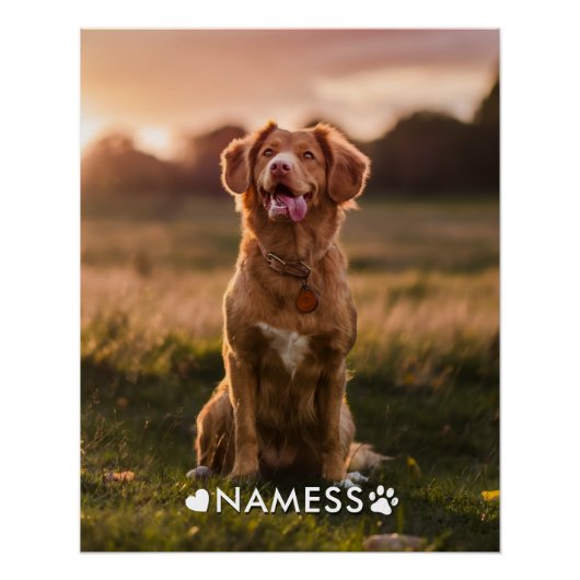 ペットの犬の名前の写真入りカスタムグッズ ポスター (正面)