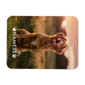 ペットの犬の名前の写真入りカスタムグッズ マグネット (横)