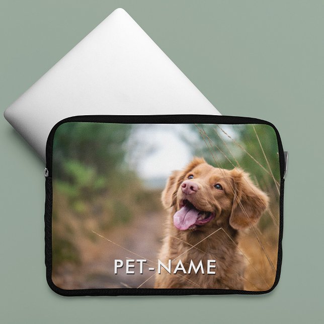 ペットの犬の名前の写真入りカスタムグッズ ラップトップスリーブ (クリエイターアップロード済み)