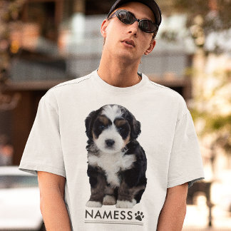 ペットの犬の名前の写真入りカスタムグッズ Tシャツ