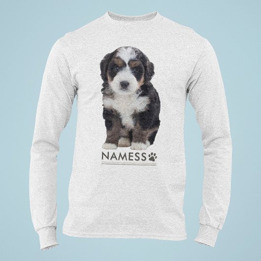 ペットの犬の名前の写真入りカスタムグッズ Tシャツ