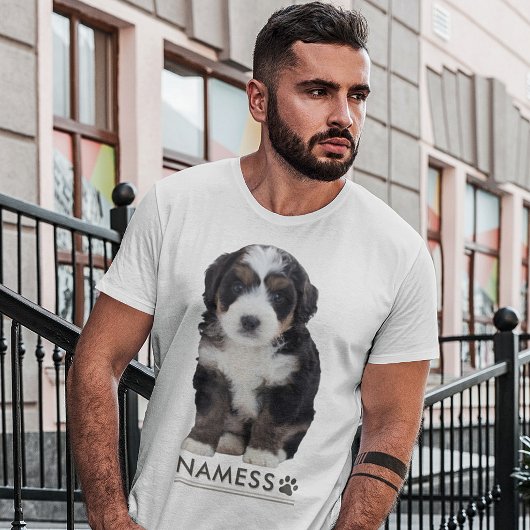 ペットの犬の名前の写真入りカスタムグッズ Tシャツ