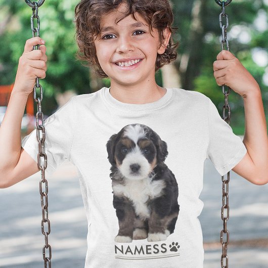 ペットの犬の名前の写真入りカスタムグッズ Tシャツ