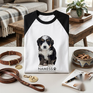ペットの犬の名前の写真入りカスタムグッズ Tシャツ