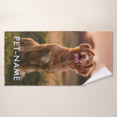 ペットの犬の名前の写真入りカスタムフォト バスタオル (バスタオル)