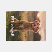 ペットの犬の名前の写真入りカスタムフォト フリースブランケット (正面(横))