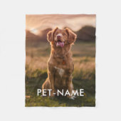 ペットの犬の名前の写真入りカスタムフォト フリースブランケット (正面)