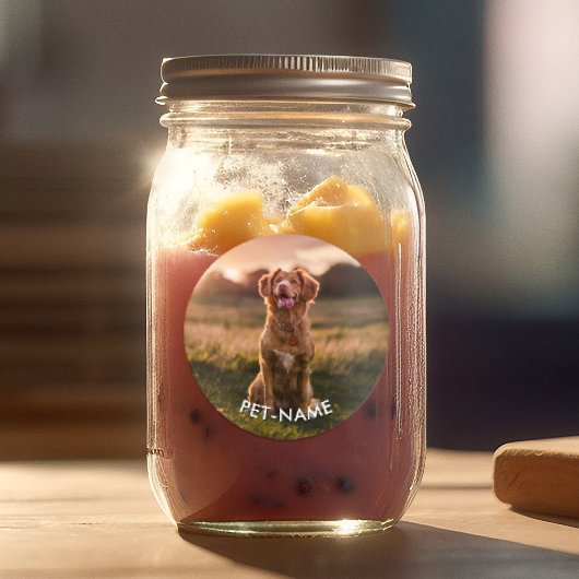 ペットの犬の名前の写真入りカスタムフォト ラベル