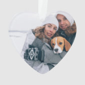 ペットの犬の最初のクリスマスの写真スクリプト オーナメント (裏面)