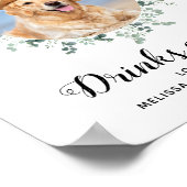 ペットの犬の結婚式 オープンバー カスタムフォトドリンク ポスター (角)