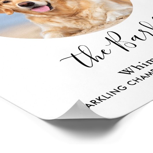 ペットの犬の結婚式 シグネチャーカクテル オーダーメイド フォト ポスター (角)