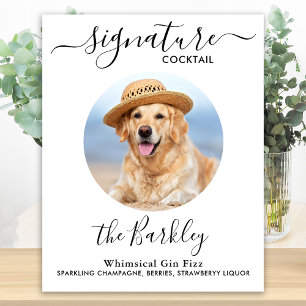 ペットの犬の結婚式 シグネチャーカクテル オーダーメイド フォト ポスター