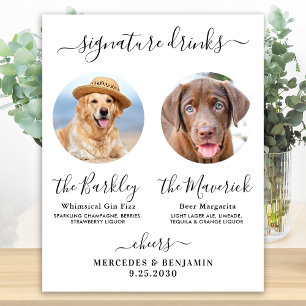 ペットの犬の結婚式 シグネチャードリンク カスタムフォトバー ポスター