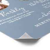 ペットの犬の結婚式 シグネチャードリンク フォト ダスティーブルー ポスター (角)