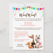 ペットの犬の誕生日面白い招待状 招待状 (正面)