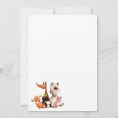 ペットの犬の誕生日面白い招待状 招待状 (裏面)