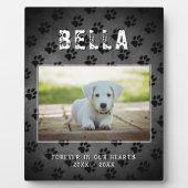 ペットの犬の追悼用足跡チョークボード写真 フォトプラーク (正面)
