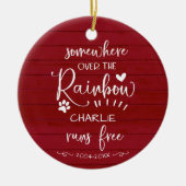 ペットの犬または猫の追悼 かわいい rustic フォト セラミックオーナメント (正面)