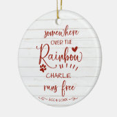 ペットの犬または猫の追悼 かわいい rustic フォト セラミックオーナメント (左)