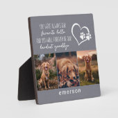 ペットの犬メモリアル グレー リネン フォト コラージュ フォトプラーク (正面)