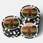 ペットの犬2匹の名前の写真入りカスタムデザイン ポーカーチップ (積み重ね)