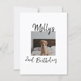 ペットの犬 猫 動物 誕生日 写真 モダン シンプル ポストカード