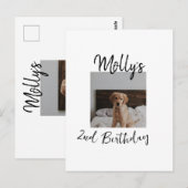 ペットの犬 猫 動物 誕生日 写真 現代 シンプル ポストカード (正面/裏面)