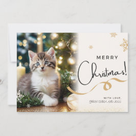 ペットの猫のクリスマスホリデーカード シーズンカード