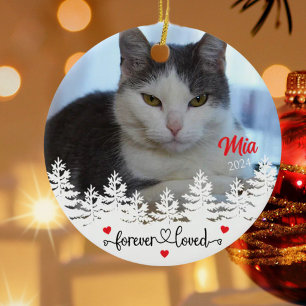 ペットの猫のメモリアルクリスマス オーダーメイド セラミックオーナメント
