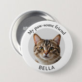ペットの猫の写真と名前 かわいい友達 缶バッジ (正面&裏面)