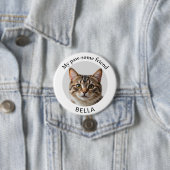 ペットの猫の写真と名前 かわいい友達 缶バッジ (インサイチュ)